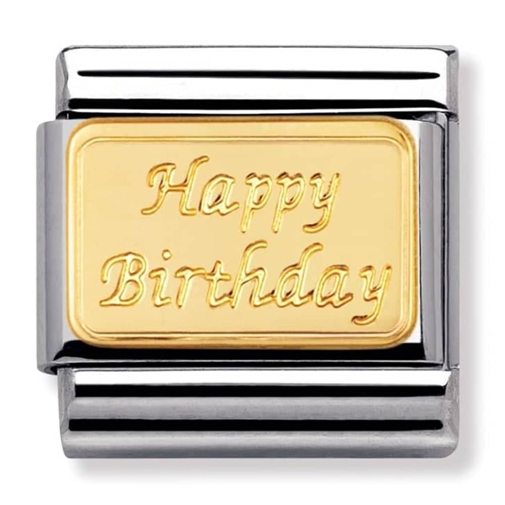Nomination Yellow Gold ‘Happy Birthday’ Charm