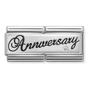 Silver 'Anniversary' Double Charm