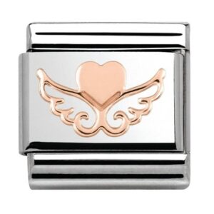 Rose Gold Flying Heart Charm