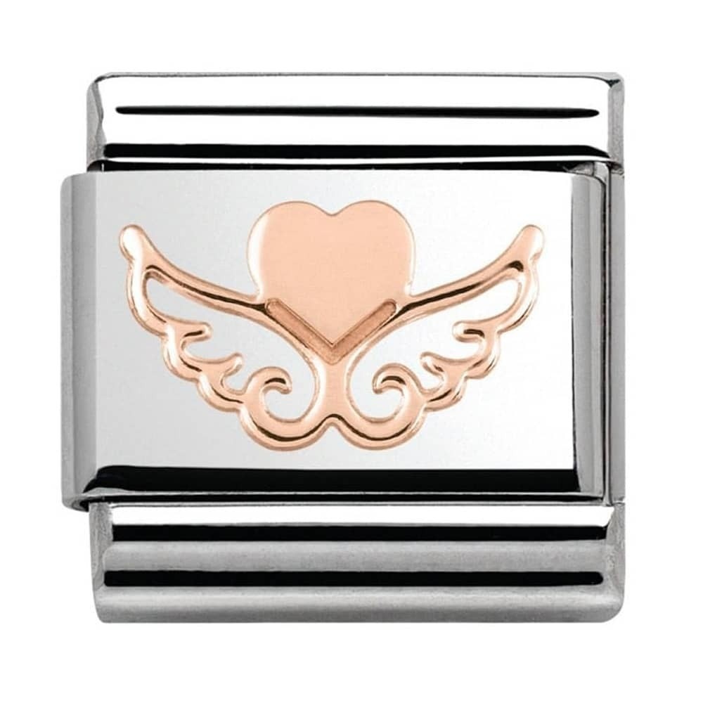 Nomination Rose Gold Flying Heart Charm