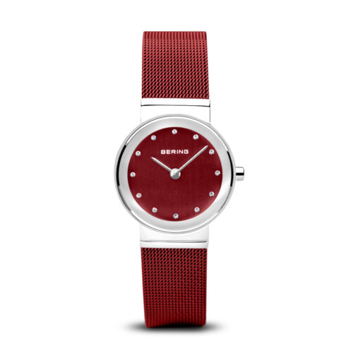 Bering Ladies Red Mesh Bracelet Watch 10126-303
