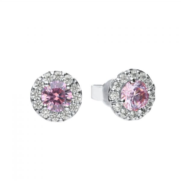 Diamonfire Soft Pink Halo Cluster Earrings
