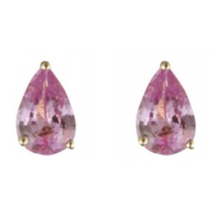 9ct Yellow Gold Pink Sapphire Stud Earrings