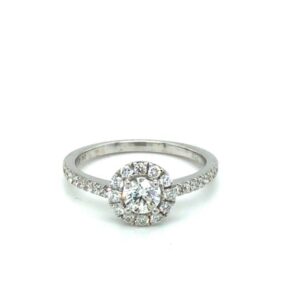 18ct White Gold Diamond G/Si12 Halo Ring