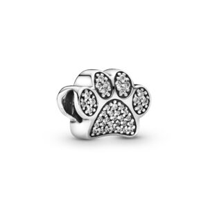 PANDORA PASSIONS Sparkling Paw Print Charm - 791714CZ