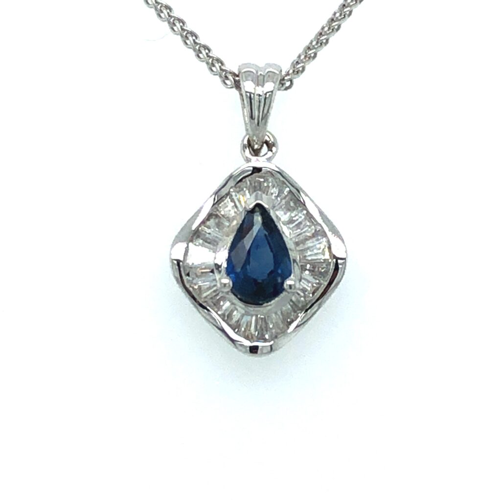 18ct Sapphire & Diamond Pendant