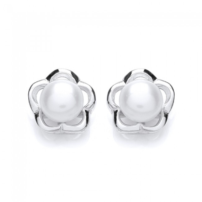 Silver Flower Stud Earrings – PUR3045/1