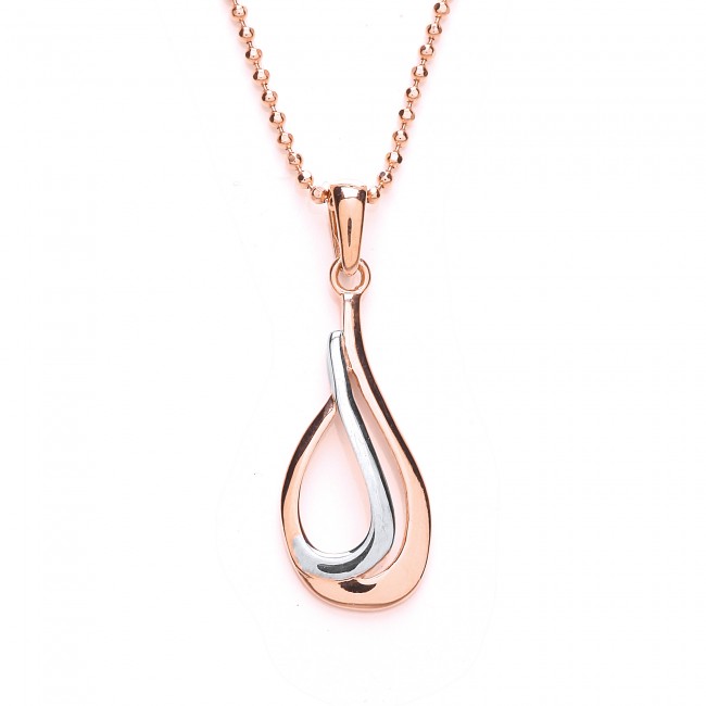 Rose Gold Plated Silver Open Fancy Pendant – PUR3594P