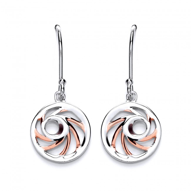 Rose Gold Plated Silver Open Round Drops Earrings – PUR3617ED