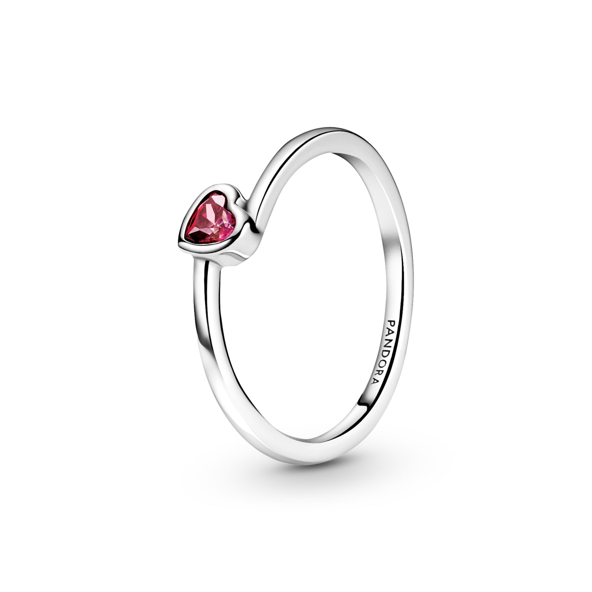 PANDORA PEOPLE Red Tilted Heart Solitaire Ring 199267C01 Stanley