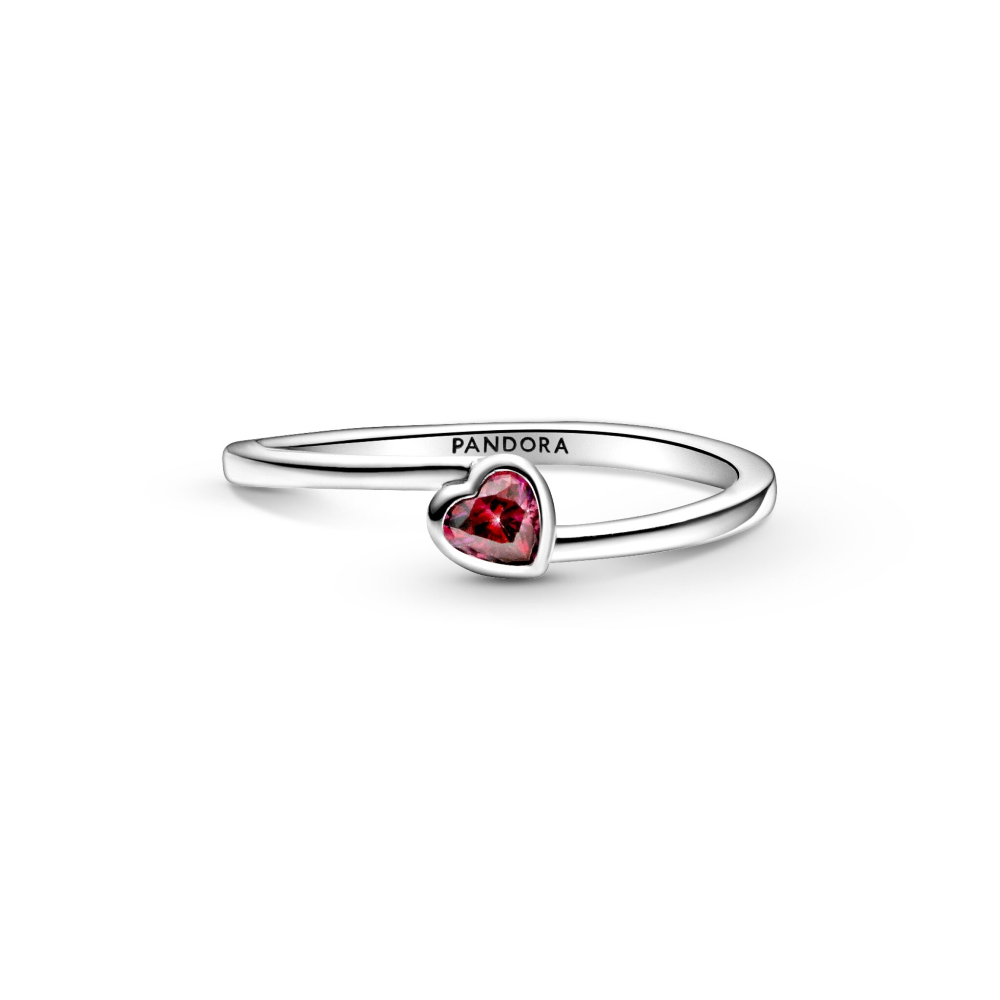 PANDORA PEOPLE Red Tilted Heart Solitaire Ring 199267C01 Stanley