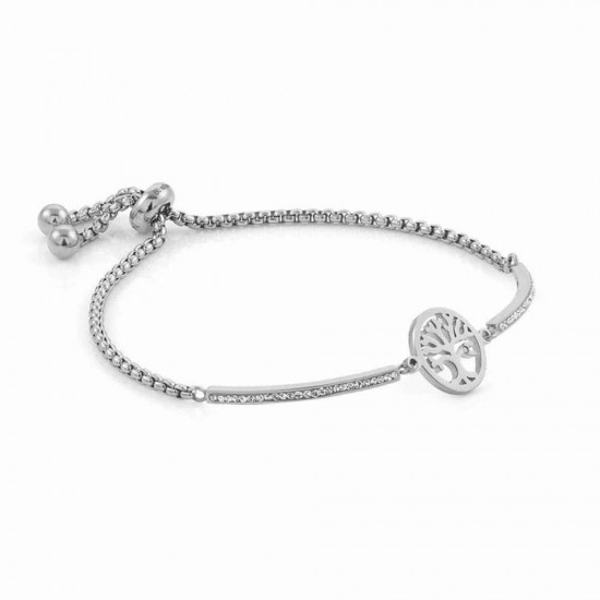 Milleluci Stainless Steel Tree of Life Toggle Pavé Half Bangle – 028003/017