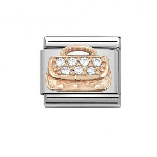 Nomination Rose Gold Handbag With Zirconia Charm – 430302/31