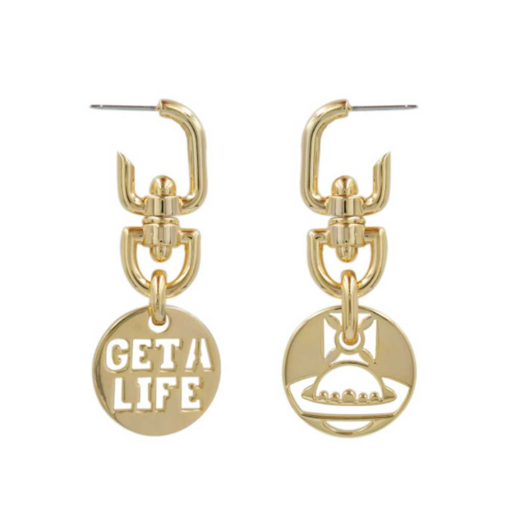 Vivienne Westwood Gold Plated Get A Life Earrings – 62020116-02R001