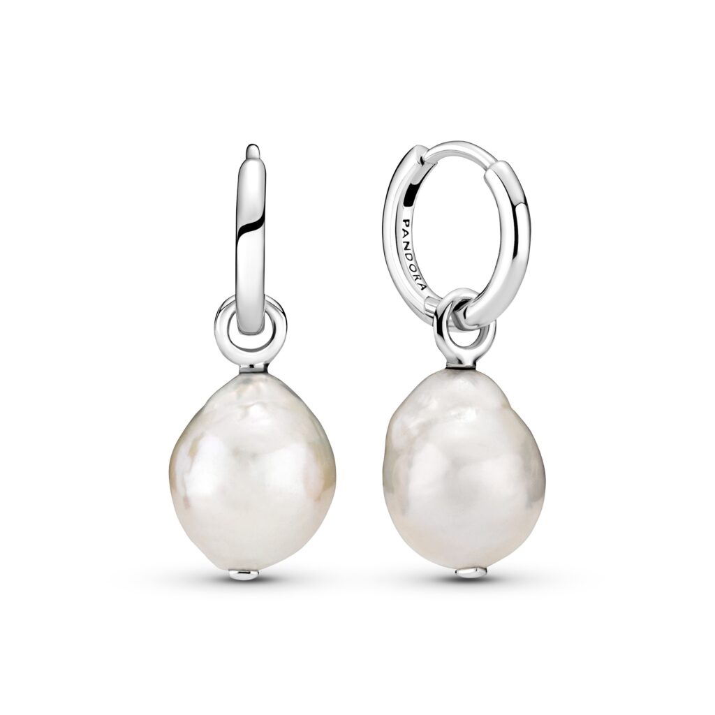 Pandora Moments Freshwater Cultured Baroque Pearl Hoop Earrings – 299426C01