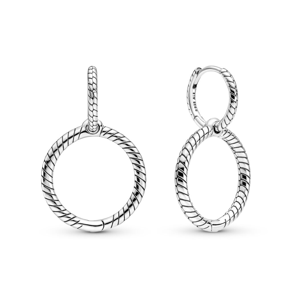 PANDORA MOMENTS Charm Double Hoop Earrings – 299562C00