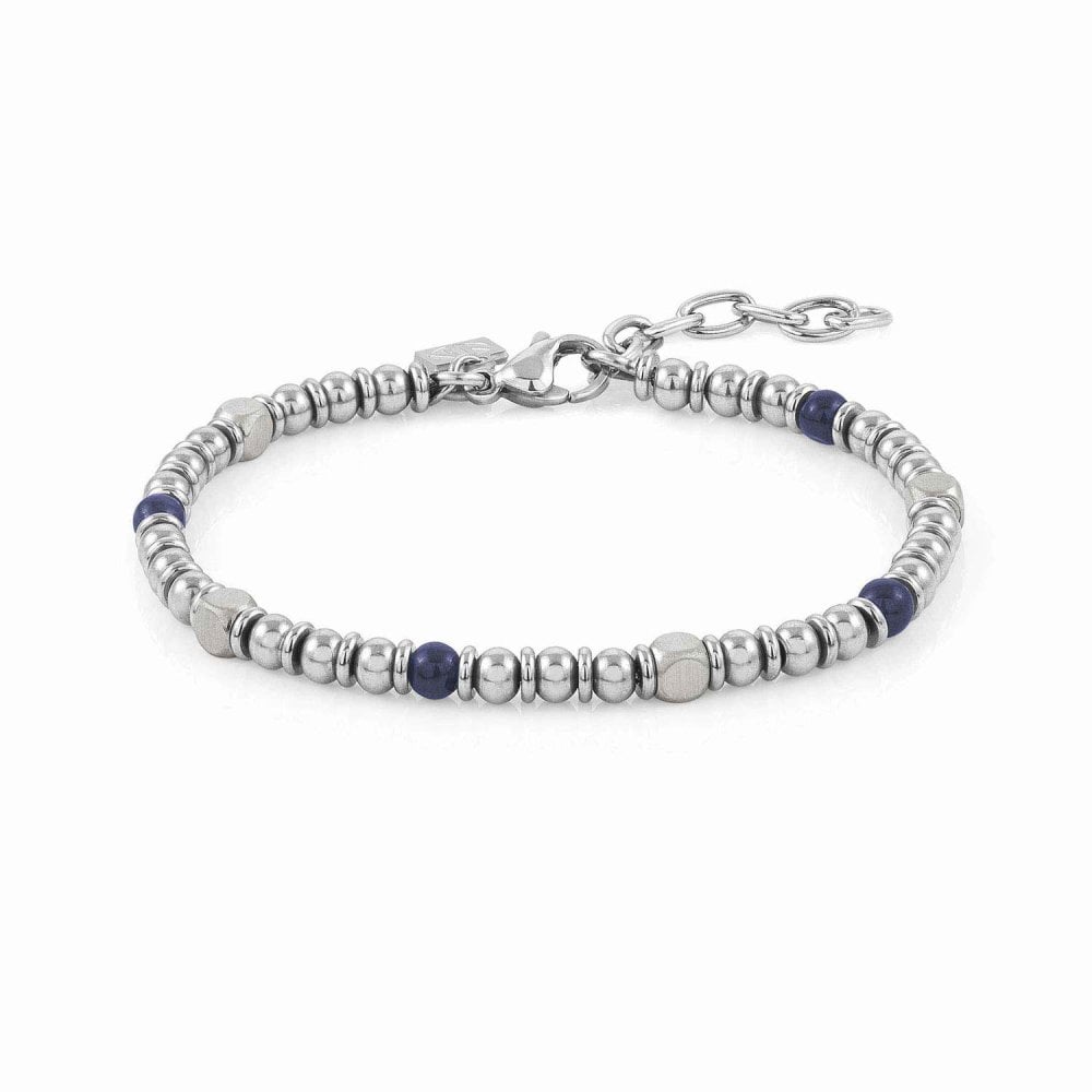 Instinct Stainless Steel & Blue Agate Stones Bracelet – 027905/043