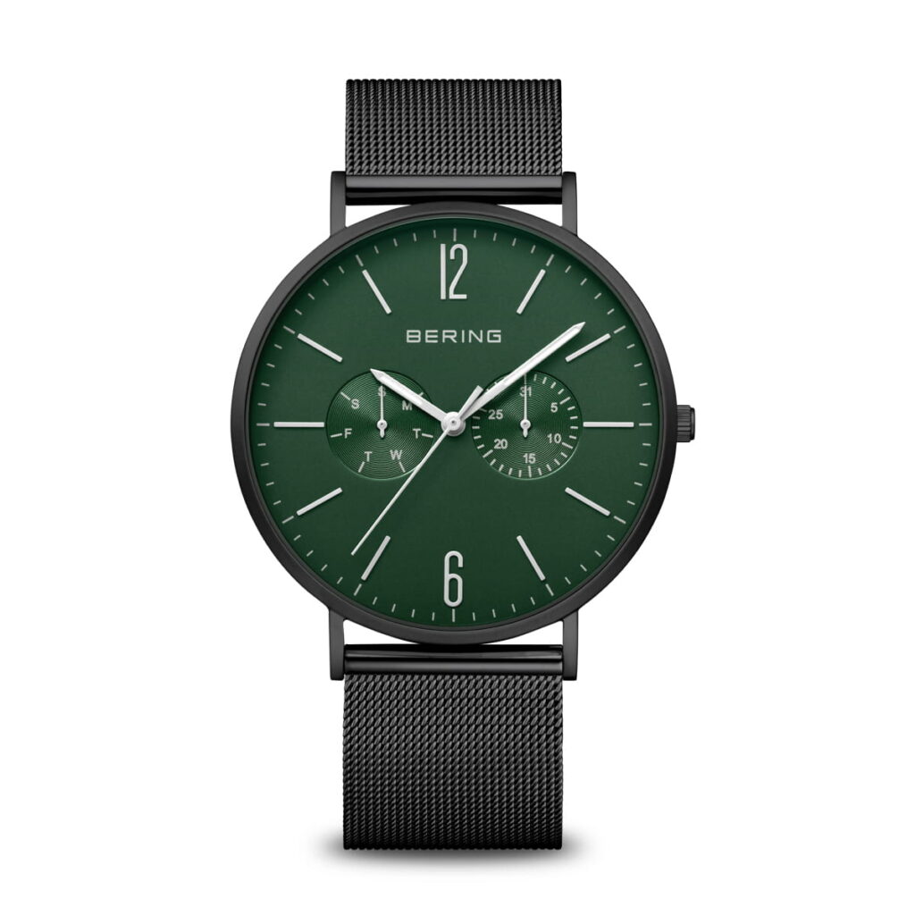 Gents Classic Matte Black and Green Watch – 14240-128