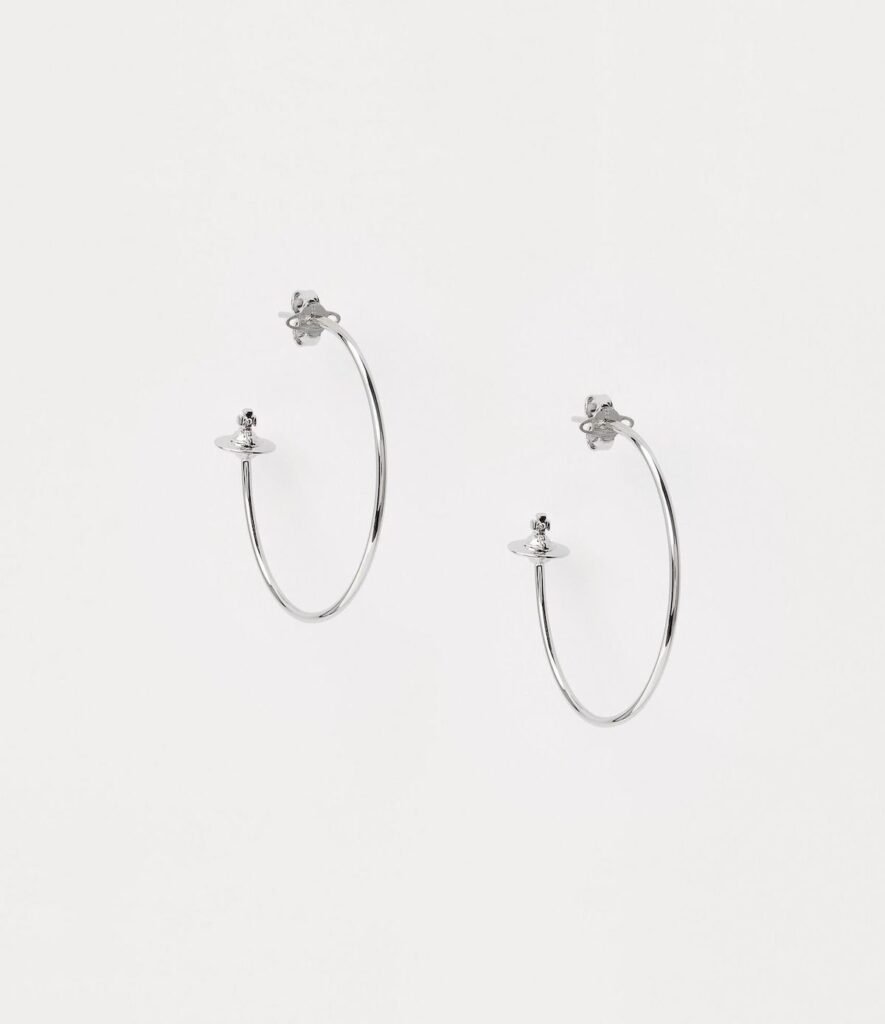 Vivienne Westwood Rosemary Hoop Rhodium Earrings – 62030020-W004-IM
