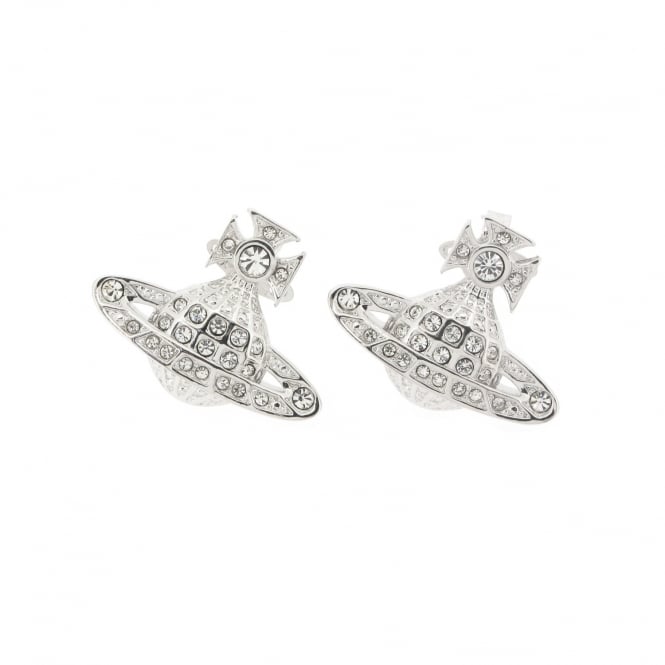 Vivienne Westwood Minnie Bas Relief Rhodium Earrings – 62010067-W110-CN