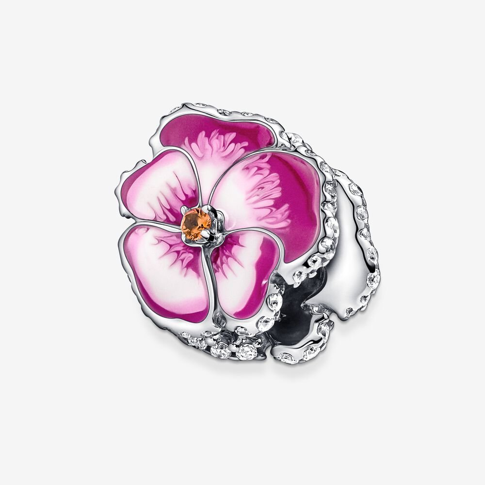 Pink Pansy Flower Charm – 790777C01
