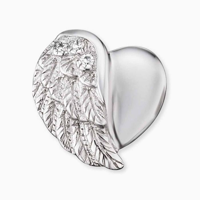 Angel Whisperer Silver with Zirconia Heartwing Earrings – ERE-LILHEARTWING-ST