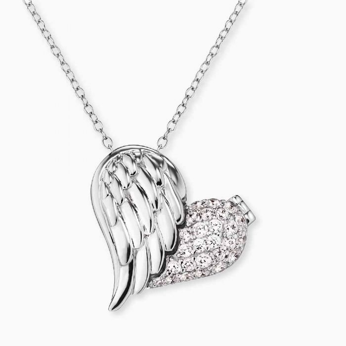 Angel Whisperer Silver Heartwing with Zirconia Necklace – ERN-WITHLOVE-02-ZI
