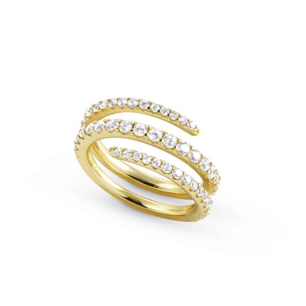 Nomination LOVELIGHT ring in 925 silver and cubic zirconia (SPIRAL) (014_WHITE Fin, Yellow gold-005_Size 13)=149701/014/005