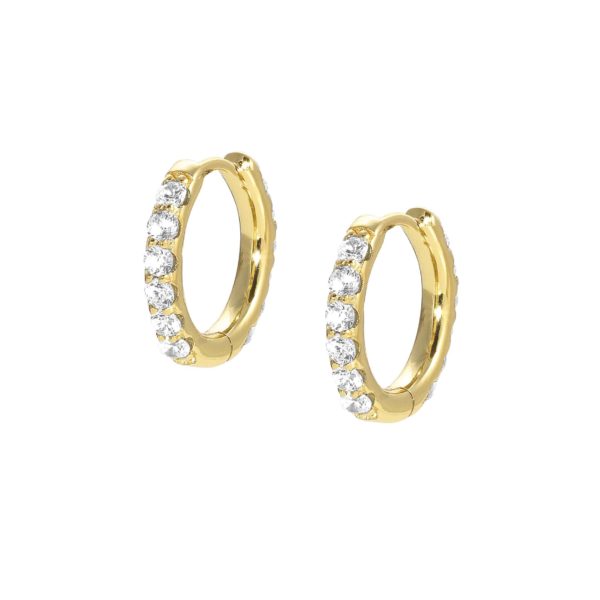 Nomination LOVELIGHT earrings in 925 silver and cz (CIRCLE) (014_WHITE Fin, Yellow gold) – 149709/014