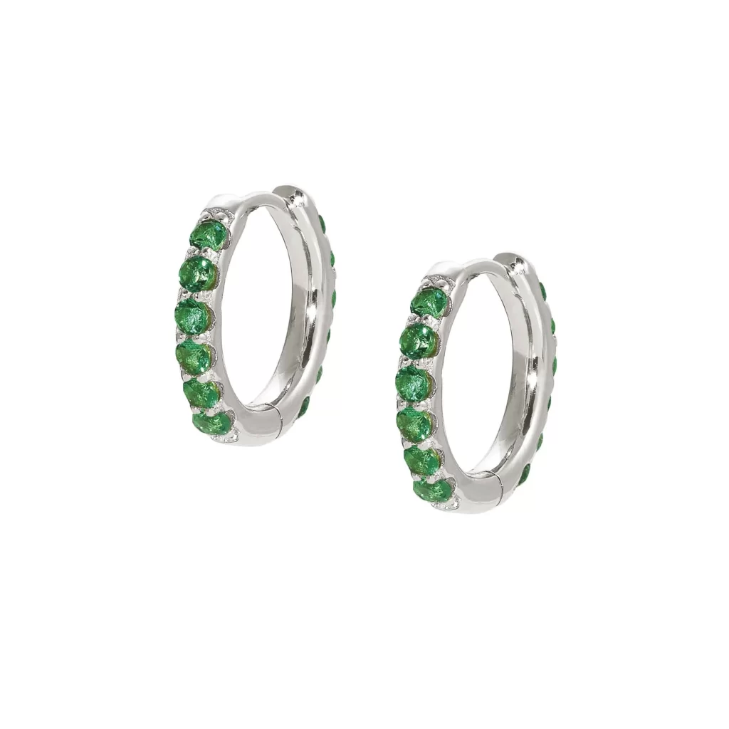 Nomination Lovelight Earrings in Sterling Silver with Green Stones- 149709 015