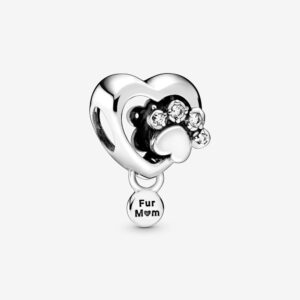 Pandora Sparkling Paw Print & Heart Charm - 798873C01