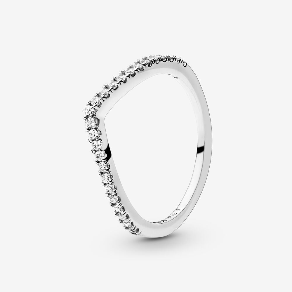 Pandora Sparkling Wishbone Ring size 56 - 196316CZ