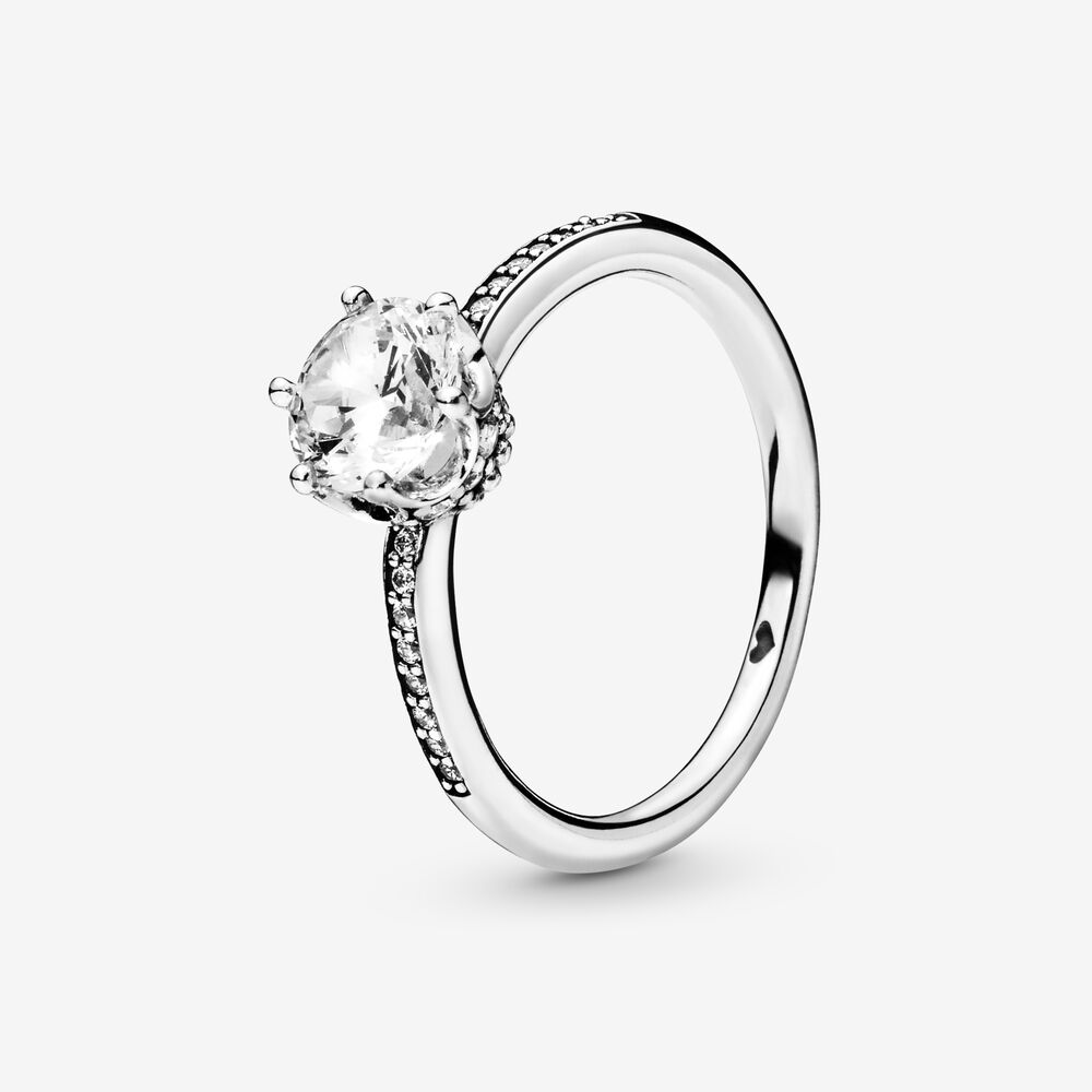 Pandora Clear Sparkling Crown Solitaire Ring - 198289CZ