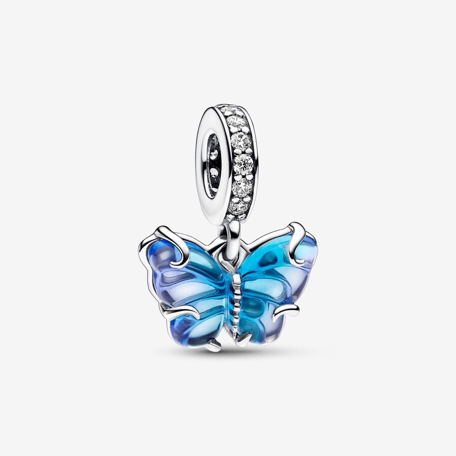 Pandora Blue Murano Glass Butterfly Dangle Charm - 792698C01