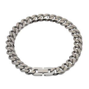 Stainless Steel Matte Polished Filed Curb Bracelet - LAB-126/21CM