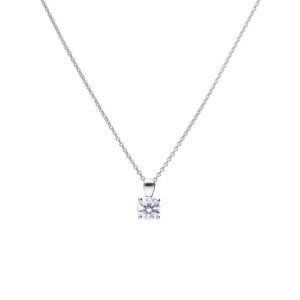 4 Claw Set 1ct Zirconia Solitaire Necklace - P4919