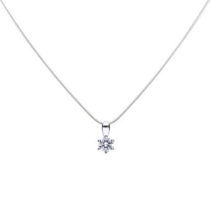 Claw Set 0.50ct Zirconia Solitaire Necklace - P4610