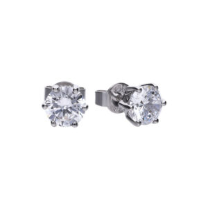 Claw Set 2ct Zirconia Solitaire Earrings - E5581