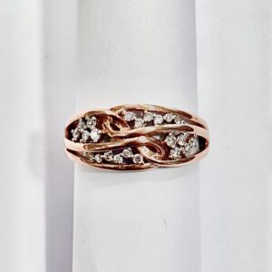 9ct rose gold and diamond fancy dress ring