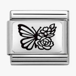 Classic Composable Plates Butterfly with Flowers Charm - 330111/22