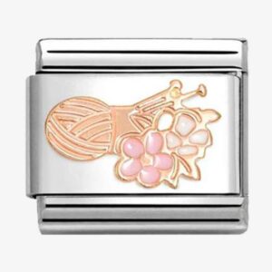 Classic Rose Gold Wool & Knitting Needles Charm - 430202/29