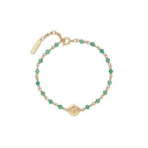 Trend Edition Minima Bee Green & Gold Plated Beaded Charm Bracelet - 24100175