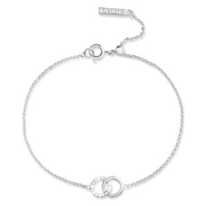 Olivia Burton Classic Bejewelled Interlink Chain Bracelet Silver - OBJCOB09