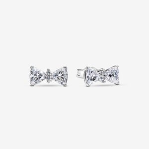 Sparkling Bow Stud Earrings - 293506C01