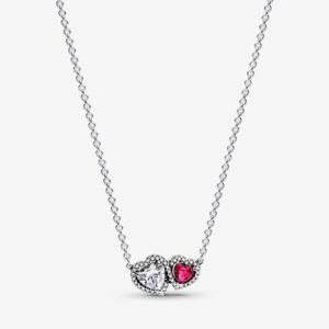 Pandora Halo Hearts Pendant Necklace - 393632C01-45