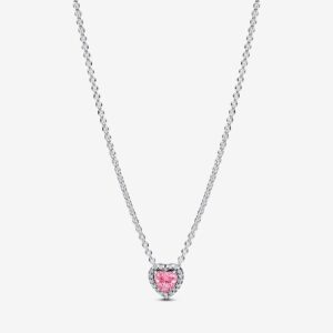 Pandora Pink Elevated Heart Necklace - 398425C02-45