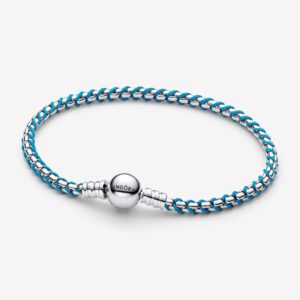 Pandora Blue Cord Snake Chain Bracelet 18CM - 593816C01-18