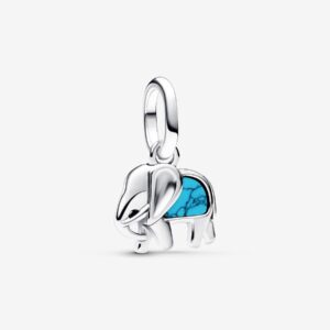 Pandora Turqouise Coloured Elephant Mini Dangle Charm - 793858C01