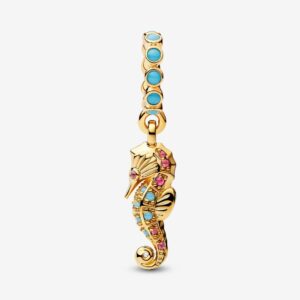 Pandora 14ct Gold Plated Seahorse Dangle Charm - 763895C01