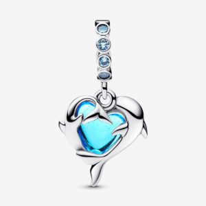 Pandora Blue Murano Glass Dolphins Dangle Charm - 793924C01